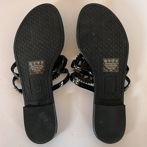 Sam Edelman Circus NY Canyon Medallion Black Patent Sandals Women's Size 10 - Picture 4 of 4